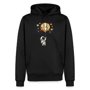 Astronaute mignon 12e anniversaire garçon espace - Sweat à capuche Premium bio Homme - noir - Devant - Nico (187cm)