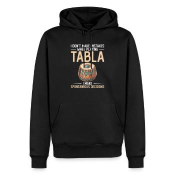 I don't make mistakes playing tabla, - Men’s Premium Organic Hoodie - black - Front - Nico (187cm)