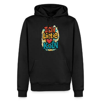 Ich liebe Köln – Drei Worte, ein Gefühl. - Männer Premium Bio Hoodie - Schwarz - Vorne - Nico (187cm)