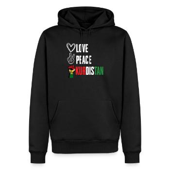 Kurdes Kurdes Amour de la Paix Kurdistan - Sweat à capuche Premium bio Homme - noir - Devant - Nico (187cm)