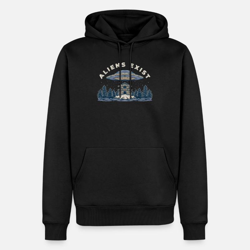 Cabine d’enlèvement d’OVNI extraterrestre - Sweat à capuche Premium bio Homme - noir