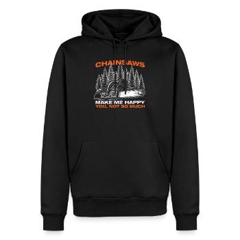 Tronçonneuses Fabrication du bois Bûcherons Bûcherons - Sweat à capuche Premium bio Homme - noir - Devant - Nico (187cm)