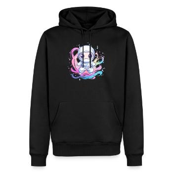 Ninja dans le tourbillon de couleurs - Sweat à capuche Premium bio Homme - noir - Devant - Nico (187cm)