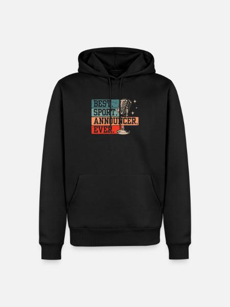 Funny Sports Ansager - Männer Premium Bio Hoodie - Schwarz