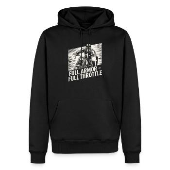 Christlicher Biker Vollrüstung Vollgas - Männer Premium Bio Hoodie - Schwarz - Vorne - Nico (187cm)