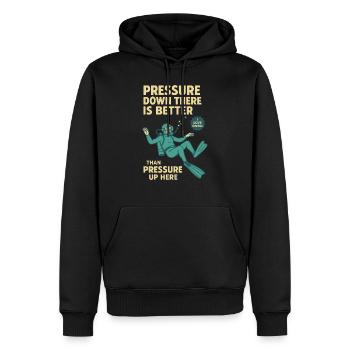 La pression vers le bas est meilleure conception du plongeur - Sweat à capuche Premium bio Homme - noir - Devant - Nico (187cm)