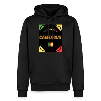 CAMEROUN - Sweat à capuche Premium bio Homme - noir - Devant - Nico (187cm)