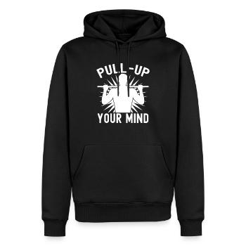 Gym Junkies Pull-Up Your Mind Calisthenics Fitness - Männer Premium Bio Hoodie - Schwarz - Vorne - Nico (187cm)