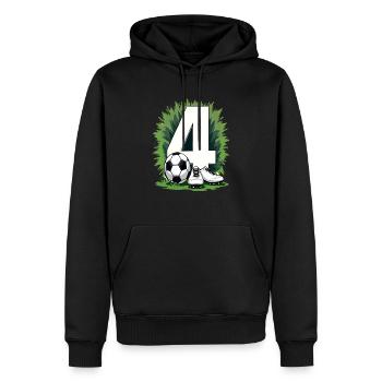 Fußball Geburtstag 4 Jahre Jungen Geschenk - Männer Premium Bio Hoodie - Schwarz - Vorne - Nico (187cm)