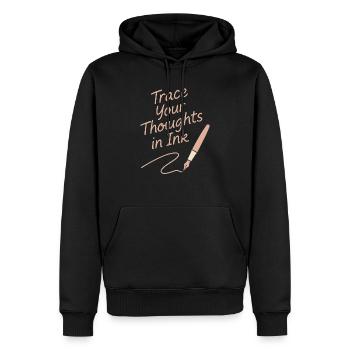 Tenue d’un journal Esthétique Planificateur créatif Écriture de vie - Sweat à capuche Premium bio Homme - noir - Devant - Nico (187cm)