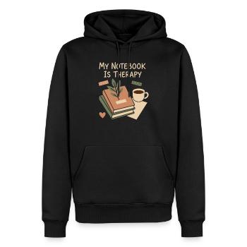 Tenue d’un journal Esthétique Planificateur créatif Écriture de vie - Sweat à capuche Premium bio Homme - noir - Devant - Nico (187cm)