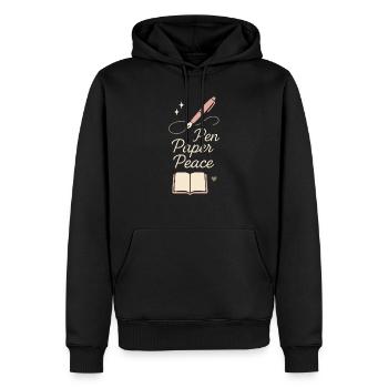 Tenue d’un journal Esthétique Planificateur créatif Écriture de vie - Sweat à capuche Premium bio Homme - noir - Devant - Nico (187cm)