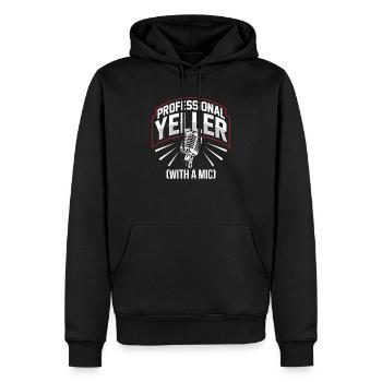 Annonceur sportif drôle - Sweat à capuche Premium bio Homme - noir - Devant - Nico (187cm)