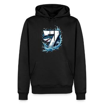 Hai Kindergeburtstag 7 Jahre Freude - Männer Premium Bio Hoodie - Schwarz - Vorne - Nico (187cm)