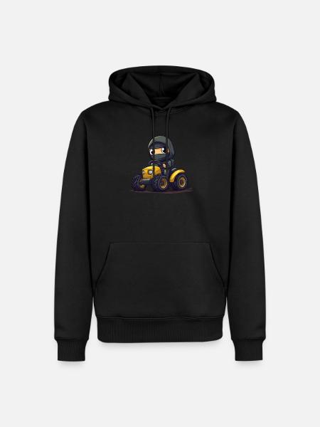 Ninja on tractor - Men’s Premium Organic Hoodie - black