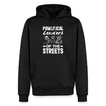 Soutenez les chats des rues locaux - Sweat à capuche Premium bio Homme - noir - Devant - Nico (187cm)