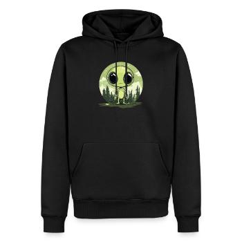 Außerirdischer im Wald - Männer Premium Bio Hoodie - Schwarz - Vorne - Nico (187cm)