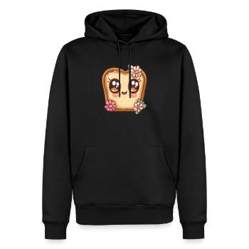 Toast joyeux aux fleurs - Sweat à capuche Premium bio Homme - noir - Devant - Nico (187cm)