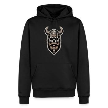 SCHÄDEL - Männer Premium Bio Hoodie - Schwarz - Vorne - Nico (187cm)