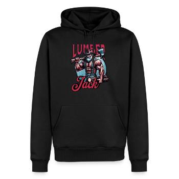 Holzfäller mit Axt - Lumberjack - Männer Premium Bio Hoodie - Schwarz - Vorne - Nico (187cm)