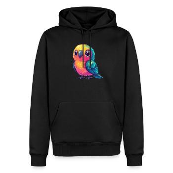 Bunter Papagei knuffig - Männer Premium Bio Hoodie - Schwarz - Vorne - Nico (187cm)