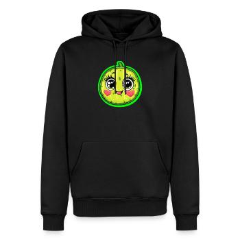 Melon sucré avec cœur - Sweat à capuche Premium bio Homme - noir - Devant - Nico (187cm)