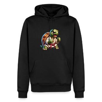 Kampfschildkröte Karate Meister - Männer Premium Bio Hoodie - Schwarz - Vorne - Nico (187cm)