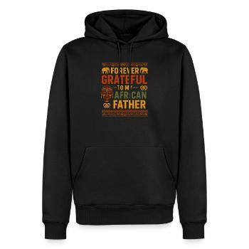 Forever grateful African Dad baba - Men’s Premium Organic Hoodie - black - Front - Nico (187cm)