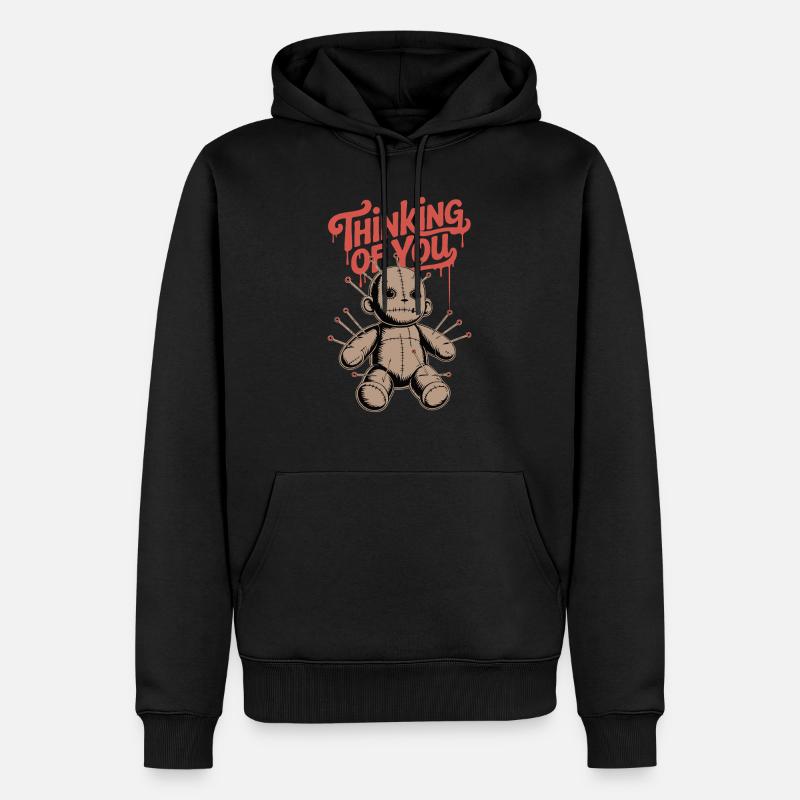 ICH DENKE AN DICH, VOODOO - Männer Premium Bio Hoodie - Schwarz