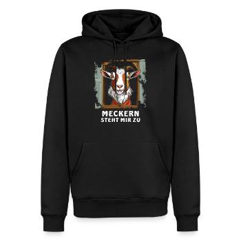 ZIEGE FENSTER MECKERN STEHT MIR ZU - Männer Premium Bio Hoodie - Schwarz - Vorne - Nico (187cm)