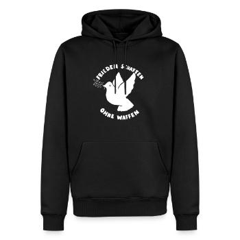 Frieden Schaffen ohne Waffen Friedenstaube - Männer Premium Bio Hoodie - Schwarz - Vorne - Nico (187cm)
