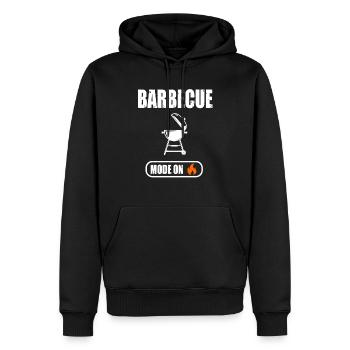 barbecue bbq mode on drôle - Sweat à capuche Premium bio Homme - noir - Devant - Nico (187cm)