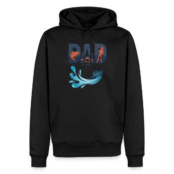 T-shirt de pêche Dad Life parfait pour les papas pêcheurs - Sweat à capuche Premium bio Homme - noir - Devant - Nico (187cm)