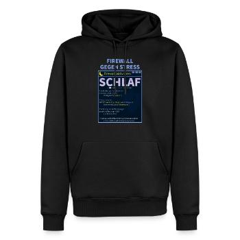 Pare-feu contre le stress : Veille - Sweat à capuche Premium bio Homme - noir - Devant - Nico (187cm)