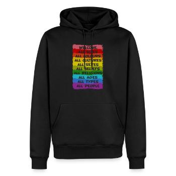 Regenbogen Pride LGBT Toleranz Liebe Gewinnt - Männer Premium Bio Hoodie - Schwarz - Vorne - Nico (187cm)