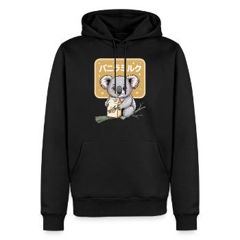 Kawaii Koala Trinkt Vanille Milch Niedliches Tier - Männer Premium Bio Hoodie - Schwarz - Vorne - Nico (187cm)