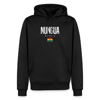 Nungua, Ghana - Men’s Premium Organic Hoodie - black - Front - Nico (187cm)