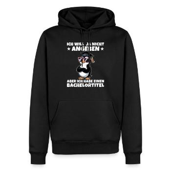 Bachelor Abschlussprüfung Studium geschafft - Männer Premium Bio Hoodie - Schwarz - Vorne - Nico (187cm)