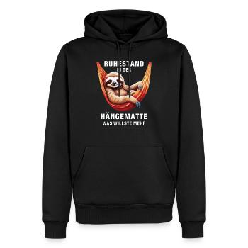 RETRAITE DANS LE HAMAC - Sweat à capuche Premium bio Homme - noir - Devant - Nico (187cm)