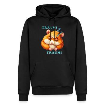 HAMSTER SOMMEIL RÊVEUR RÊVEUR - Sweat à capuche Premium bio Homme - noir - Devant - Nico (187cm)