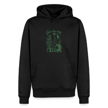 Lustige Gartenarbeit Pin-up Poster Zimmerpflanze - Männer Premium Bio Hoodie - Schwarz - Vorne - Nico (187cm)