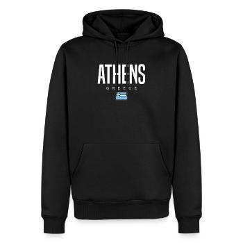 Athen Griechenland - Männer Premium Bio Hoodie - Schwarz - Vorne - Nico (187cm)