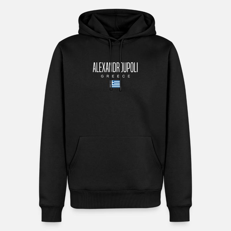 Alexandroupoli, Grèce - Sweat à capuche Premium bio Homme - noir