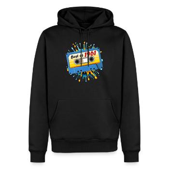 1961 MUSIKKASETTE BEST OF - Männer Premium Bio Hoodie - Schwarz - Vorne - Nico (187cm)