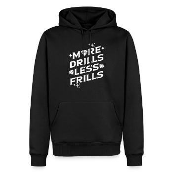 Artiste de peinture au diamant Plus de forets Moins de fioritures - Sweat à capuche Premium bio Homme - noir - Devant - Nico (187cm)