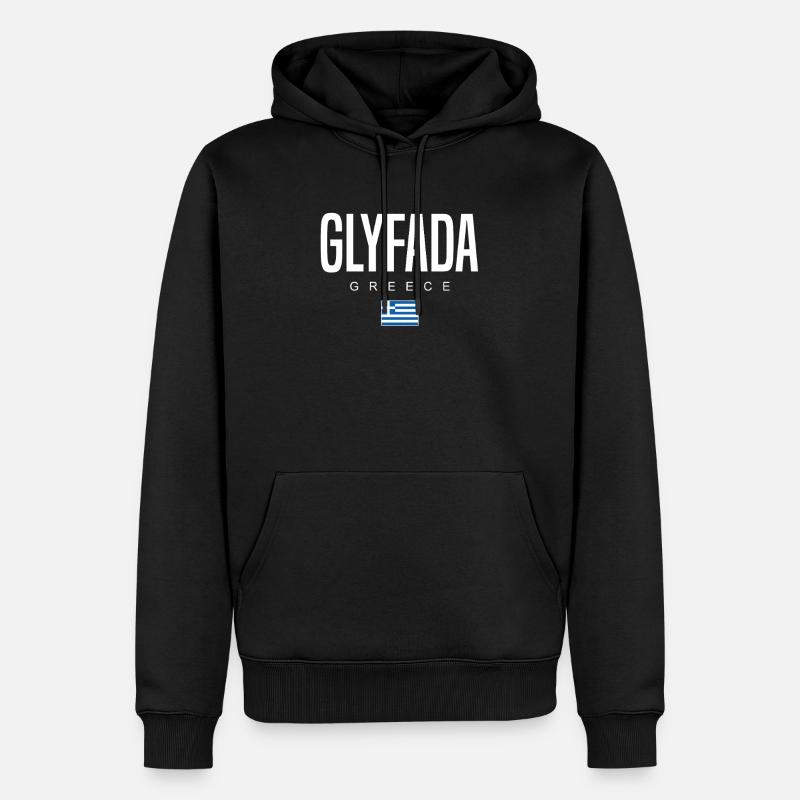 Glyfada, Grèce - Sweat à capuche Premium bio Homme - noir