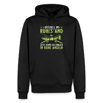 Ruhestand - Jetzt kann ich in Ruhe Angeln - Männer Premium Bio Hoodie - Schwarz - Vorne - Nico (187cm)