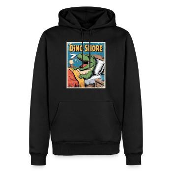 Tyrannosaurus Rex Dinosaur Dino Snore - Men’s Premium Organic Hoodie - black - Front - Nico (187cm)