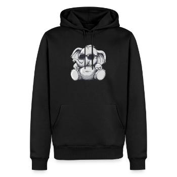 Cooler Elefant mit Sonnenbrille - Männer Premium Bio Hoodie - Schwarz - Vorne - Nico (187cm)