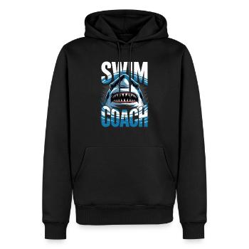 Schwimm-Trainer - Männer Premium Bio Hoodie - Schwarz - Vorne - Nico (187cm)